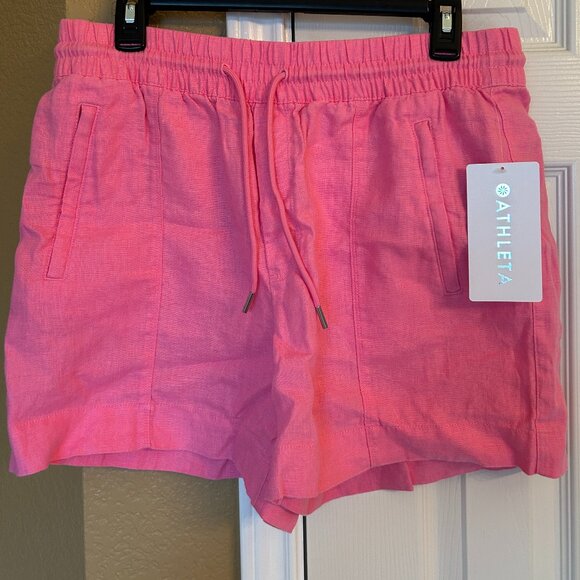 Athleta Retreat Linen Short - Pink - Size M  (NWT) - Picture 1 of 9